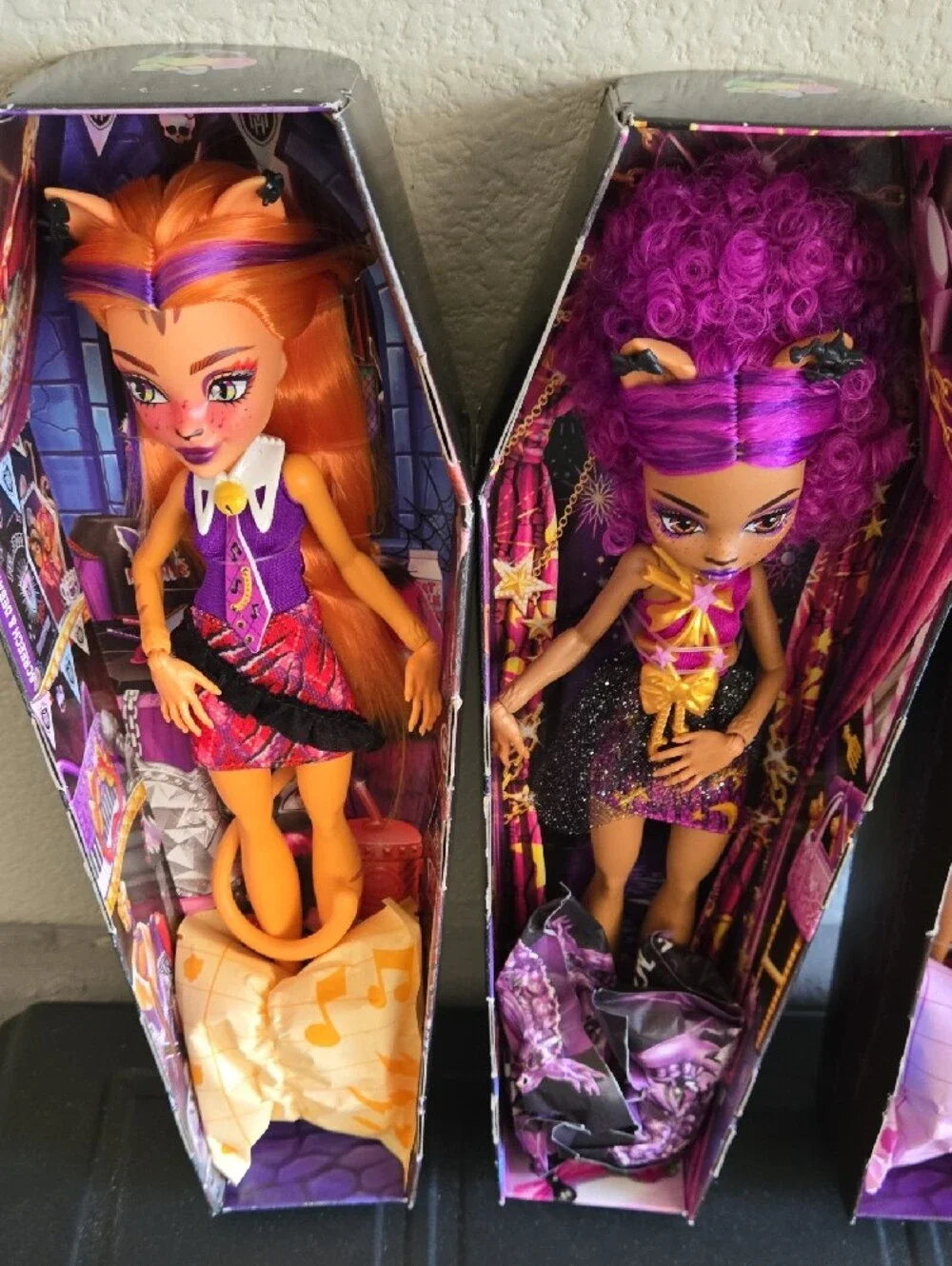 Monster High Dolls Set Of 4 Purple, Pink, Orange & Blue